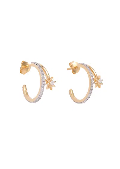 ASTRID & MIYU ASTRID & MIYU COSMIC ILLUSION 18KT GOLD-PLATED HOOP EARRINGS