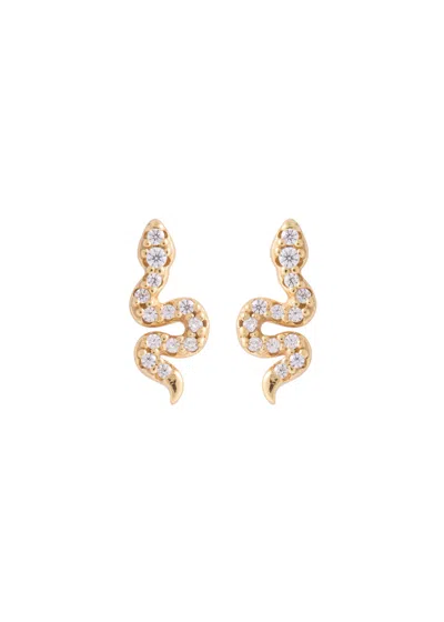 ASTRID & MIYU ASTRID & MIYU SNAKE 18KT GOLD-PLATED STUD EARRINGS