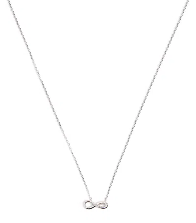 ASTRID & MIYU WHITE GOLD INFINITE PENDANT NECKLACE