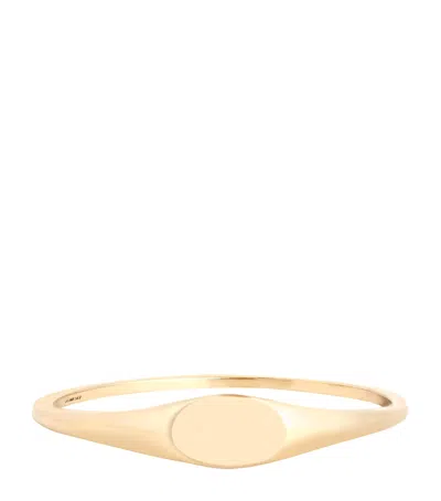 ASTRID & MIYU YELLOW GOLD SIGNET RING