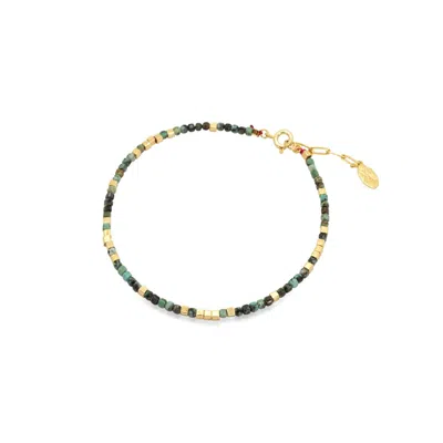 ATELIER PETITES PIERRES WOMEN'S BLUE / GOLD FUJI - TURQUOISE ANKLE BRACELET