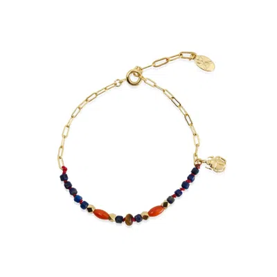 ATELIER PETITES PIERRES WOMEN'S GOLD LUCKY BEE - MINI SCARABEE BRACELET