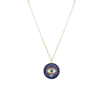 ATELIER PETITES PIERRES WOMEN'S GOLD / ROSE GOLD COBALT - MEDALLION NECKLACE