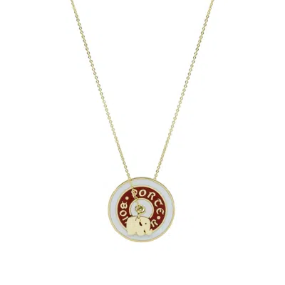ATELIER PETITES PIERRES WOMEN'S GOLD / ROSE GOLD PORTE BONHEUR - RED - GOOD LUCK PENDANT