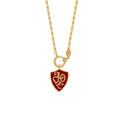 ATELIER PETITES PIERRES WOMEN'S GOLD / ROSE GOLD THRONE - RED - MEDAILLON NECKLACE