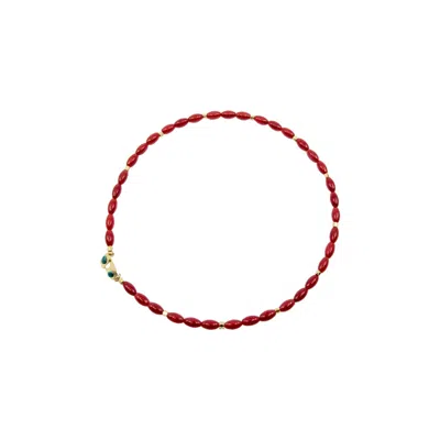 ATELIER PETITES PIERRES WOMEN'S RED BEAN - CORAL NECKLACE