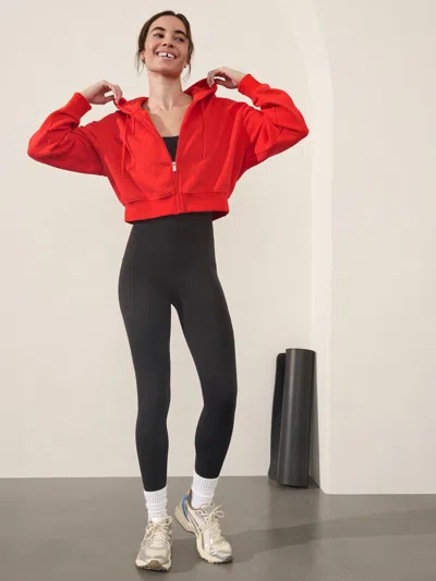 ATHLETA FOREVER FLEECE ULTRA CROP FULL ZIP