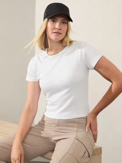 ATHLETA SIGNATURE RIB CROP TEE