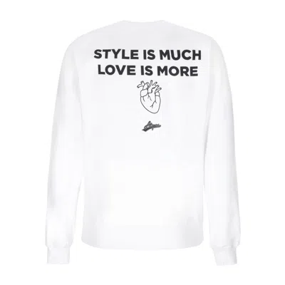 ATIPICI MEN'S CREWNECK SWEATSHIRT FOLLOW YOUR ART STYLE IS MUCH CREW WHITE
