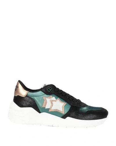 ATLANTIC STARS ATLANTIC STARS VENUS WOMAN SNEAKERS DEEP TEAL SIZE 7 CALFSKIN, NYLON