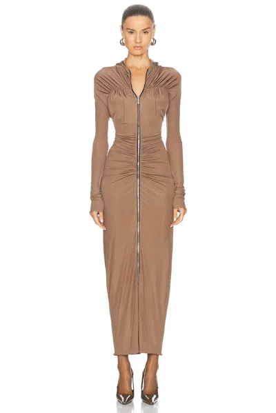 ATLEIN HOODED RUCHED GOWN