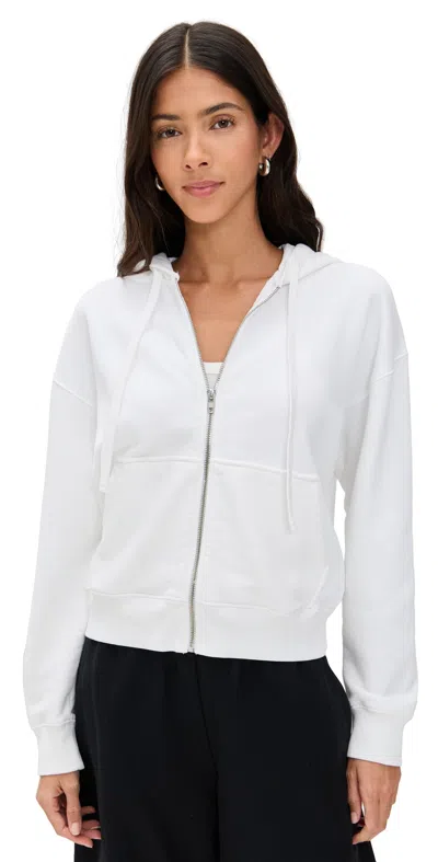 ATM ANTHONY THOMAS MELILLO FRENCH TERRY ZIP UP HOODIE WHITE