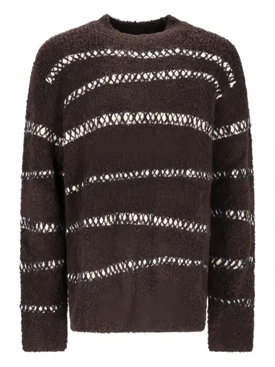 ATOMO FACTORY BOUCLÉ STRIPED SWEATER