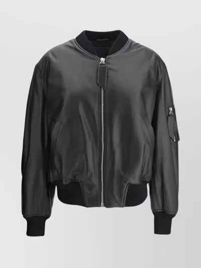 ATTICO ANJA OVERSIZE LEATHER BOMBER JACKET