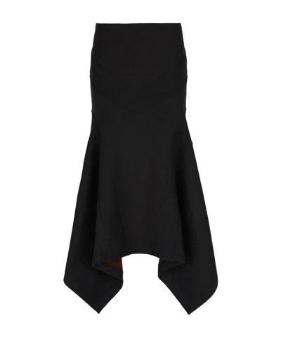 ATTICO THE ATTICO ASYMMETRIC MIDI SKIRT