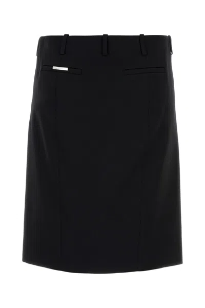 ATTICO BLACK WOOL SKIRT