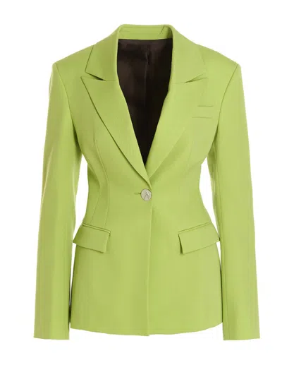 ATTICO GREEN SINGLE-BREASTED BLAZER