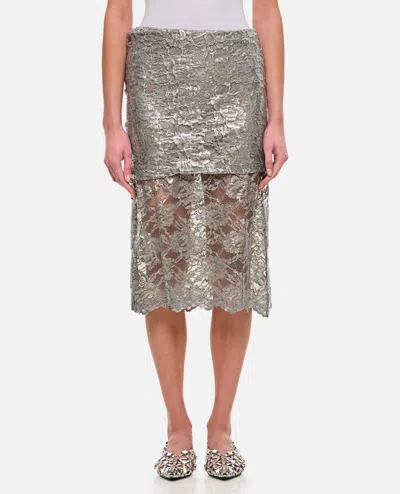 ATTICO LACE MIDI SKIRT