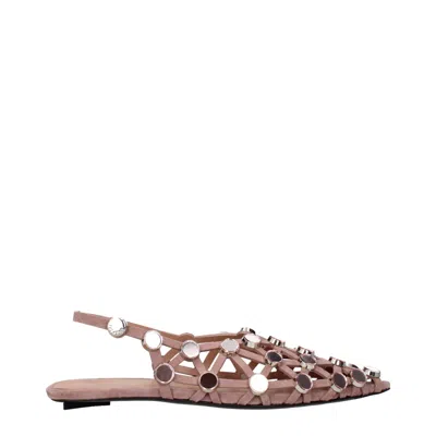 ATTICO PINK LEATHER BALLET FLATS