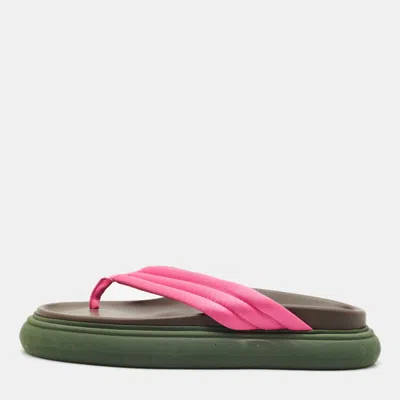 ATTICO PINK SATIN THONG SANDALS SIZE 40