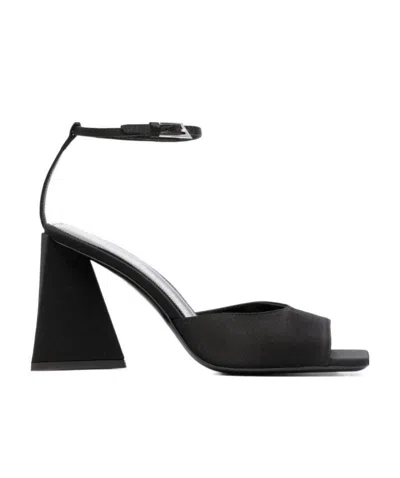 ATTICO THE ATTICO PIPER SQUARE TOE SATIN SANDALS