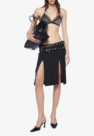 ATTICO RHINESTONE EMBELLISHED TRIANGLE BRA