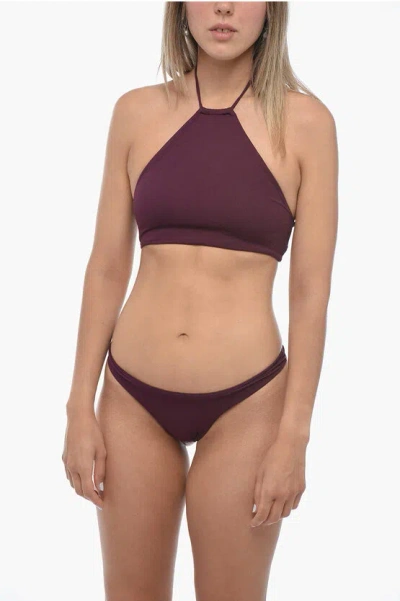 ATTICO Solid Color Halterneck Bikini