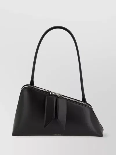 ATTICO SUNRISE GEOMETRIC LEATHER SHOULDER BAG