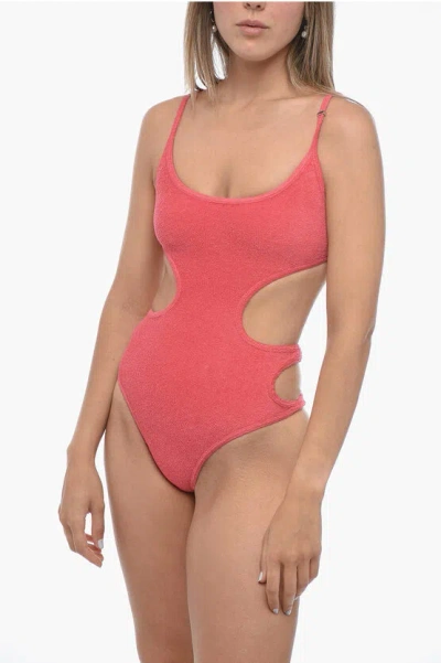 ATTICO Terry One-Piece Swimsuit with Criss-Cross Straps on the Back