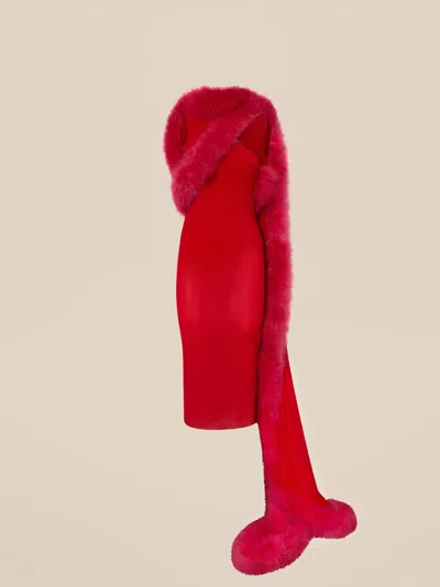 ATTICO THE ATTICO RUNWAY "THE MORNING AFTER" GEND - VIBRANT RED LONG DRESS VIBRANT RED MAIN FABRIC: 92% CUP