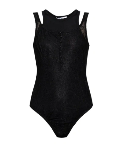 ATTICO THE ATTICO LACE-DETAILED CREWNECK BODYSUIT