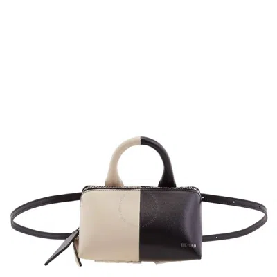 ATTICO THE ATTICO LADIES BEIGE / BLACK FRIDAY LEATHER CROSSBODY