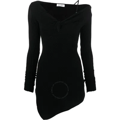 ATTICO THE ATTICO LADIES BLACK DESAI ASYMMETRIC MINIDRESS