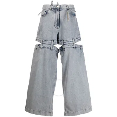 ATTICO THE ATTICO LADIES GREY DENIM ASHTON LONG PANTS