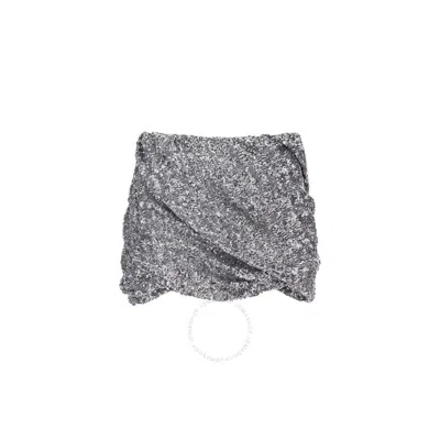 ATTICO THE ATTICO LADIES GREY SEQUINS MINI SKIRT