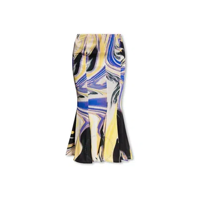 ATTICO THE ATTICO ABSTRACT-PRINT FLARED MIDI SKIRT