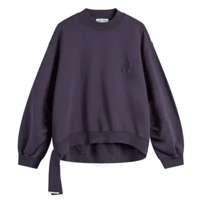 ATTICO THE ATTICO LOGO EMBOSSED CREWNECK FLEECE SWEATSHIRT