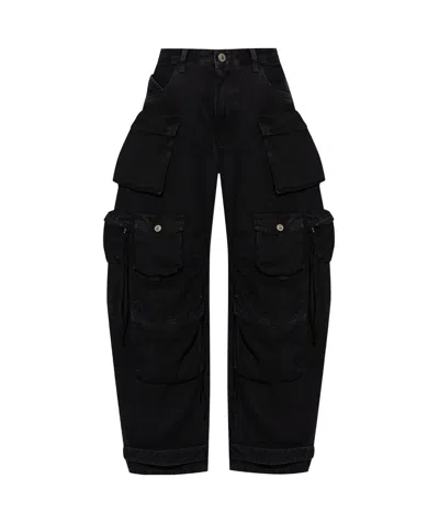 ATTICO THE ATTICO LOGO PATCH CARGO JEANS