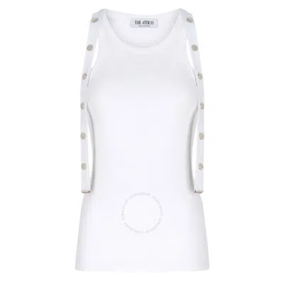 ATTICO THE ATTICO WHITE RIBBED JERSEY TANK TOP