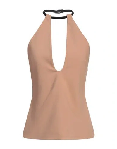 ATTICO THE ATTICO WOMAN TOP BLUSH SIZE 6 POLYESTER, ELASTANE
