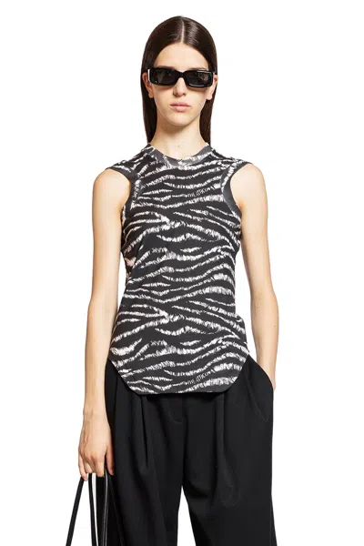 ATTICO WOMAN BLACK&WHITE T-SHIRTS & TANK TOPS