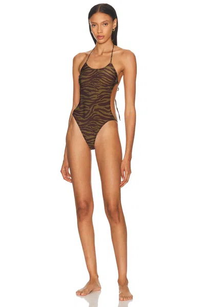 ATTICO ZEBRA PRINTED ONE PIECE SWIMSUIT