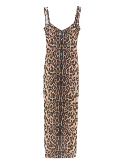 ATU BODY COUTURE LEOPARD-PRINT MIDI DRESS