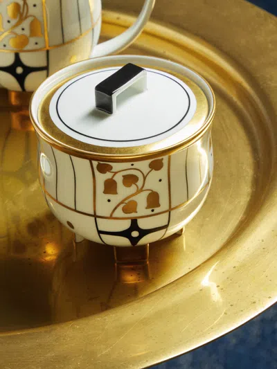 AUGARTEN DÉCO VIENNE HAND-PAINTED PORCELAIN SUGAR BOWL