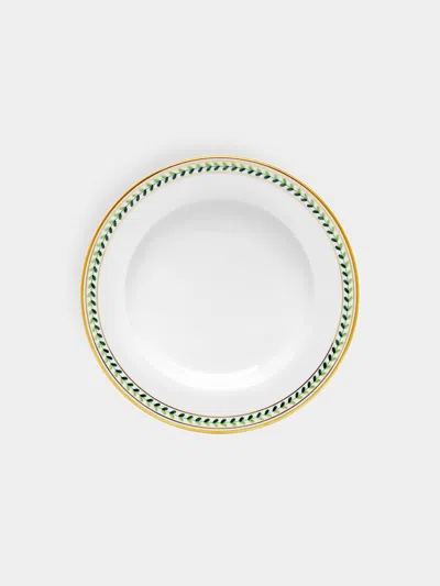 AUGARTEN LEAFED EDGE HAND-PAINTED PORCELAIN SALAD / DESSERT PLATE (8IN/20CM)