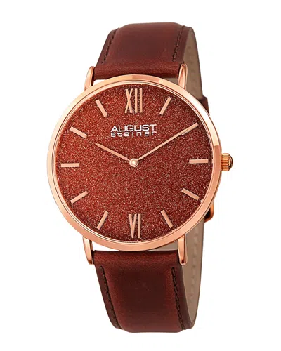 AUGUST STEINER AUGUST STEINER MEN'S LEATHER WATCH