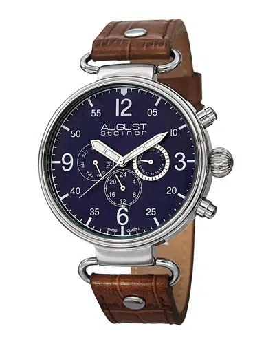 AUGUST STEINER AUGUST STEINER MEN'S LEATHER WATCH