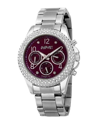 AUGUST STEINER AUGUST STEINER WOMEN'S STAINLESS STEEL DIAMOND WATCH
