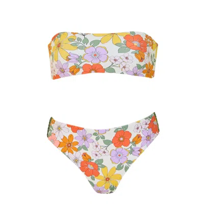 AULALA PARIS WOMEN'S SUMMER BLOSSOM REVERSIBLE BANDEAU BIKINI