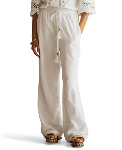 AUR OCEA AUR OCEA BIANCA LACE TRIM STRAIGHT LEG PANT